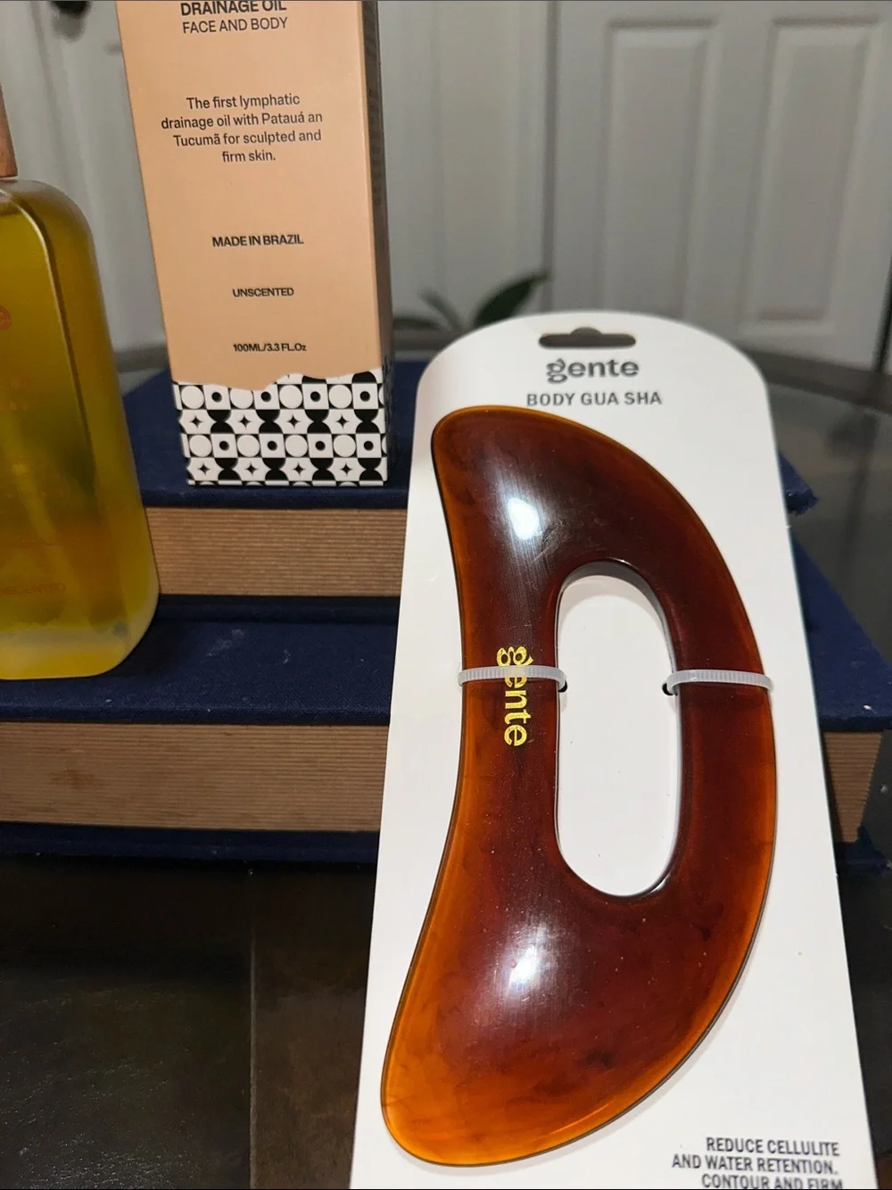 Amber Lymphatic Drainage Oil & Body Gua Sha Set - Amber